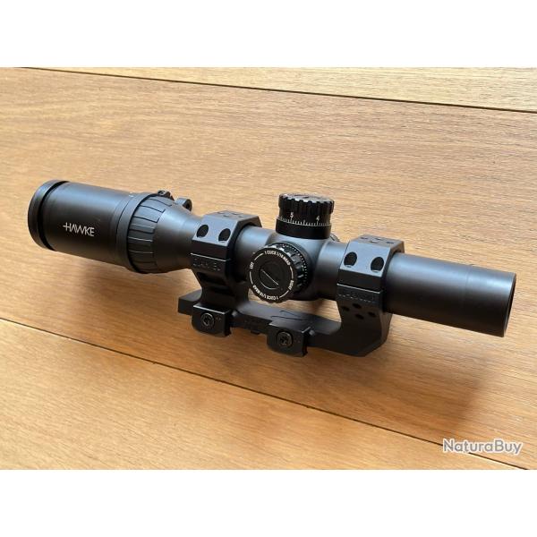 LUNETTE HAWKE FRONTIER 30 1-6X24 TACTICAL DOT AVEC MONTAGE AUDERE LEVITAS ET SWITCHVIEW VORTEX AR 15