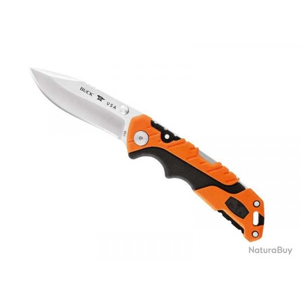 Couteau Buck Knives PURSUIT PRO SMALL lame drop point acier S35VN  cran et  bouton double + tui