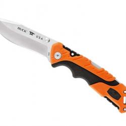 Couteau Buck Knives PURSUIT PRO LARGE lame drop point acier S35VN à cran et à bouton double + étui