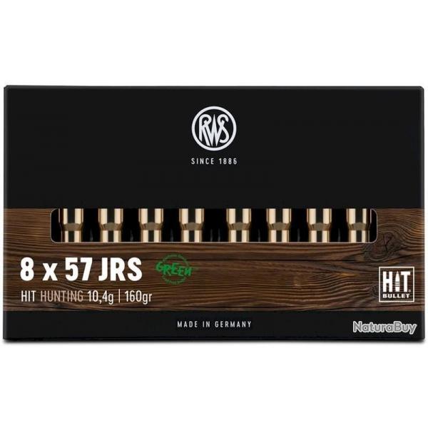 Munitions RWS 8x57 JRS HIT Green 10.4g 160gr x2 boites