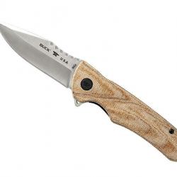 Couteau Buck Knives SPRINT PRO MICARTA NATUREL lame drop-point acier CPM-S30V avec « flipper »