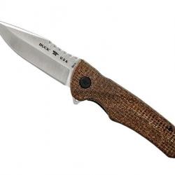 Couteau Buck Knives SPRINT PRO MICARTA NATUREL MARRON lame drop-point acier CPM-S30V