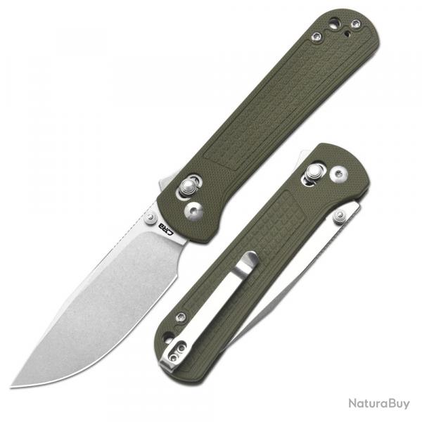 Couteau CJRB Bolt Green Lame Drop Point AR-RPM9 Manche G10 Recoil-Lock V2 IKBS Clip J1960GN