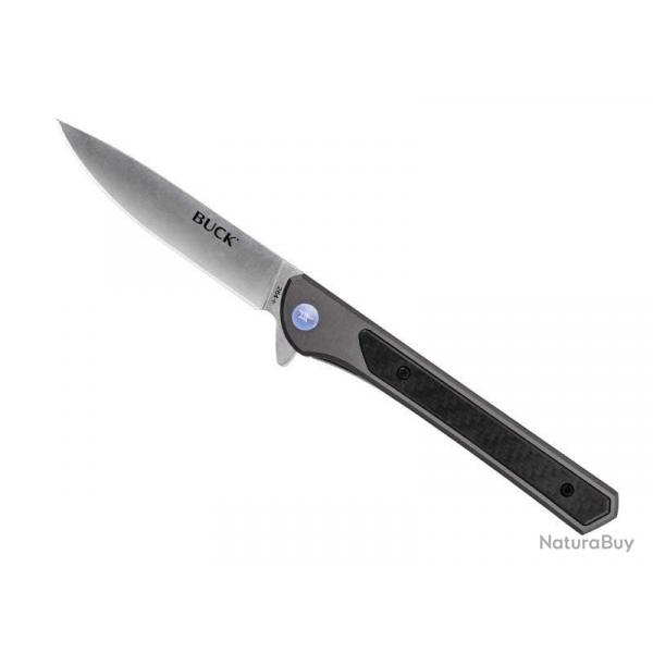 Couteau Buck Knives CAVALIER lame drop-point acier 7CR17 finition  stonewashed 