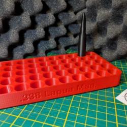 Planche Rechargement - Calibre 338 Lapua mag / Rangement pour 50 cartouches VERT -Impression3D
