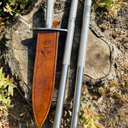 épieux de grande chasse d'artisan / manche inox démontable / lame acier carbone
