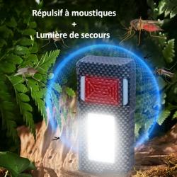 Appareil portable de répulsion des moustiques électrique 2-en-1 avec lampe de camping et batterie