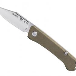Couteau Buck Knives SAUNTER MICARTA VERT lame acier 154CM à cran « slip joint »