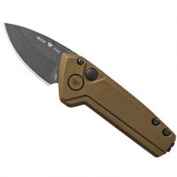 Couteau automatique Buck Knives MINI DEPLOY BRONZE  lame drop-point acier 154CM