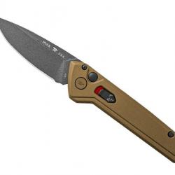 Couteau automatique Buck Knives  DEPLOY BRONZE lame drop-point acier 154CM revêtement Cerakote® gris