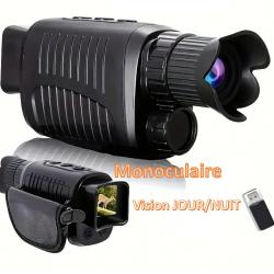 Monoculaire de Vision Nocturne 10X 1080P HD Infrarouge, Portée 300m, Rechargeable Spécial chasse