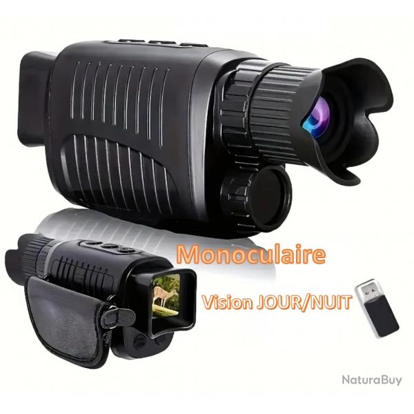 Monoculaire de Vision Nocturne 10X 1080P HD Infrarouge, Porte 300m, Rechargeable Spcial chasse