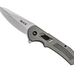 Couteau Buck Knives HEXAM ASSIST GRIS  lame drop-point acier 7CR satiné