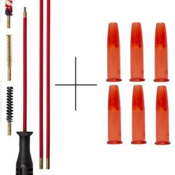 Kit de nettoyage avec baguette, 3 écouvillons et 6 cartouches de manipulation pour calibre 22 LR