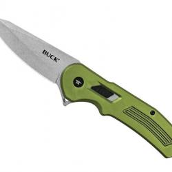 Couteau Buck Knives HEXAM ASSIST VERT  lame drop-point acier 7CR satiné