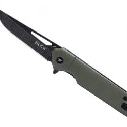Couteau Buck Knives INFUSION G10 VERT lame noire à trou acier 7cr