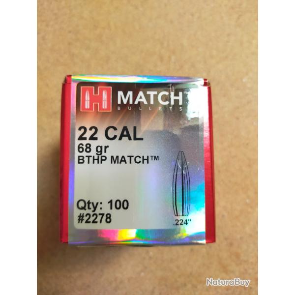 Ogives Hornady HPBT Match 68gr .224