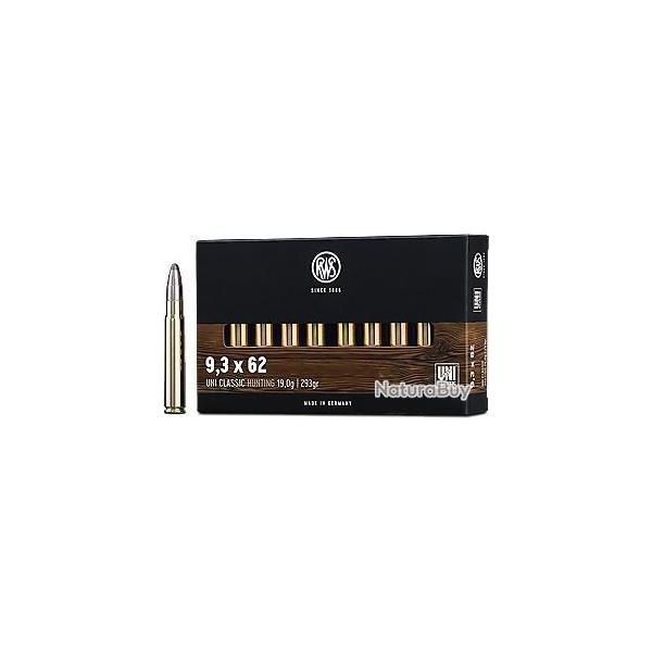 Munitions RWS 9.3x62 UNI Classic 19g 293gr x2 boites