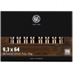 Munitions RWS 9.3x64 UNI Classic 19g 293gr x2 boites