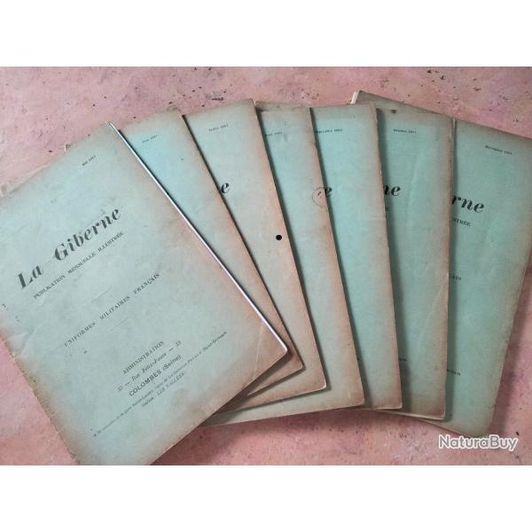 Revue "la giberne"7 n de la giberne des annes 1911-1912 plus en cadeau un double de juillet 1911.