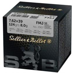 CARTOUCHES SB 7,62x39 FMJ 124gr x50 | SELLIER & BELLOT
