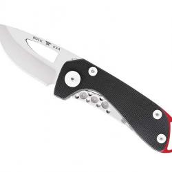Couteau Buck Knives BUDGIE G10 NOIR lame drop point à trou acier CPM-S35VN à cran intérieur