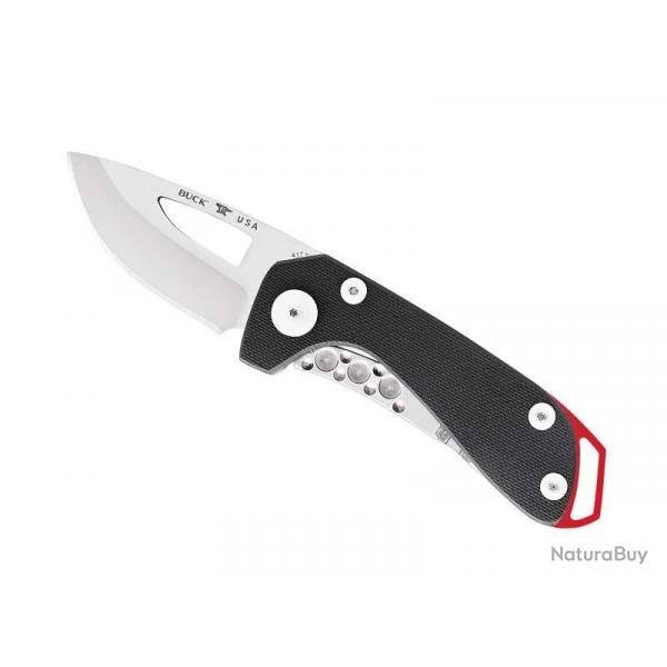 Couteau Buck Knives BUDGIE G10 NOIR lame drop point  trou acier CPM-S35VN  cran intrieur