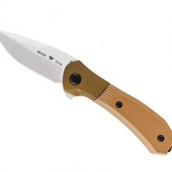 Couteau Buck Knives PARADIGM MARRON lame drop point à trou acier CPM-S35VN