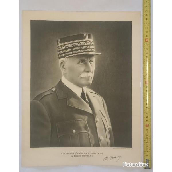 Photo imprime Marchal Ptain 1940 Hros de 14/18 Verdun