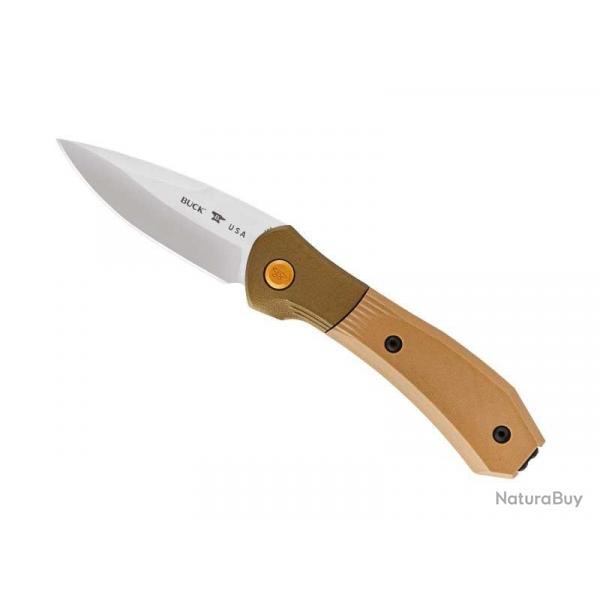 Couteau automatique Buck Knives PARADIGM SHIFT MARRON lame drop point acier CPM-S35VN