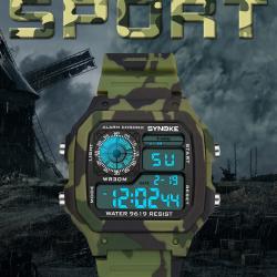 SYNOKE Montre numérique digitale étanche Sport Camo