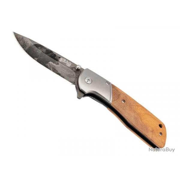 Couteau  Herbertz  OLIVIER 11,5CM INOX DECOR OURS lame acier 420 dcor imprim 3D ours