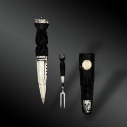 COUTEAU appelé Sgian Dubh avec batardeau - Écosse - Début du XXème siècle