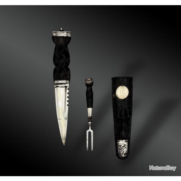 COUTEAU appel Sgian Dubh avec batardeau - cosse - Dbut du XXme sicle