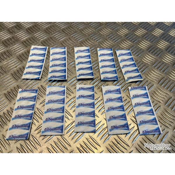 lot de 100 pastiles de purification eau aquatabs de l otan de 100 a 500 litres traite