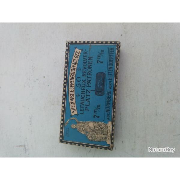 BOITE DE CARTOUCHES CAL 7MM A BROCHE A BLANC.
