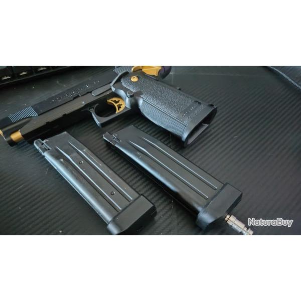 Rplique airsoft Hi-Capa 5.1 + chargeurs gaz & HPA + 1000 billes