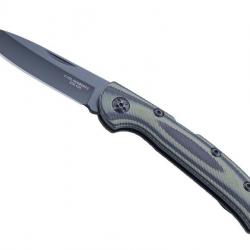 Couteau Herbertz G10 VERT/NOIR 11CM INOX lame noire acier 420 à cran