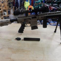 CARABINE PALLAS BA 15-22 CAL 22 LR + LUNETTE + BI-PIED + LAMPE LASER + POIGNEE + SILENCIEUX OCCASION
