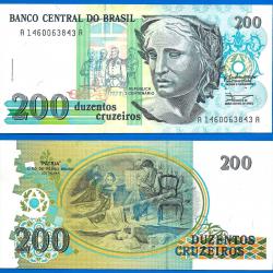 Bresil 200 Cruzeiros 1990 Serie A Billet NEUF Brasil Brazil Amerique