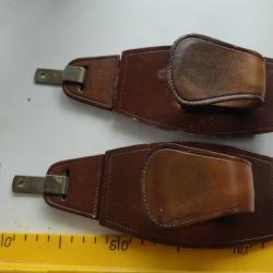 Lot de 2 supports fusil/carabine métal-cuir