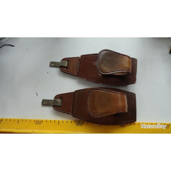 Lot de 2 supports fusil/carabine mtal-cuir