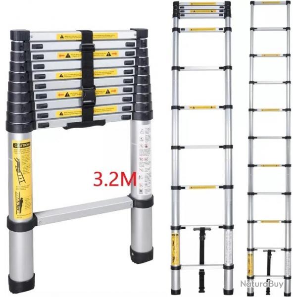 chelle tlescopique pliante en aluminium 3,2m - Capacit 150 kg