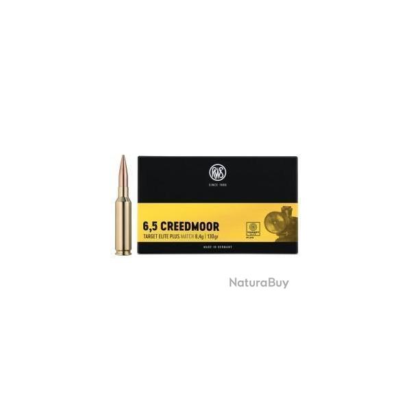 Munitions RWS 6.5 Creedmoor Target Elite Plus Scorion 9.3g 143gr x10 boites