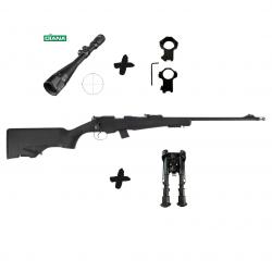 Carabine Hatsan "Escort 22 Lr Synthétique" + Lunette Diana 4-16x42 + bipieds + 2 chargeurs, neuf