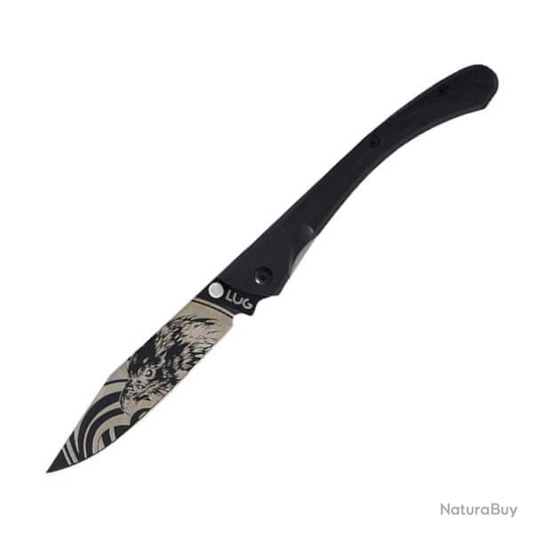 LUC63LTB2LG Couteau pliant LUG " C63 Aigle noir" manche G10