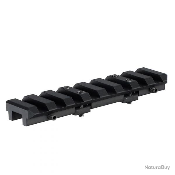 Support Rail Picatinny 85mm pour Fusil  Pompe - Montage sur Nervure Ventile, 8 Fentes, Alu