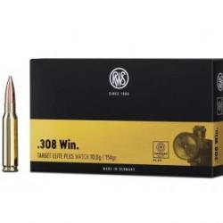 Munitions RWS 308 Win. Target Elite Plus Scorion 10g 155gr x2 boites