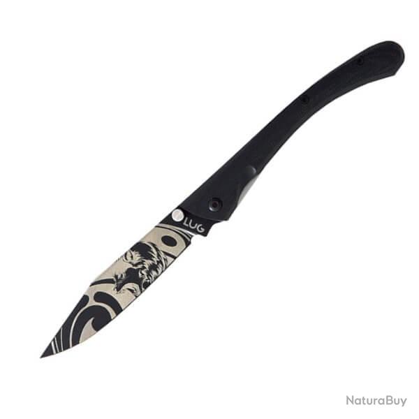 LUC63LTB2LH Couteau pliant LUG " C63 loup noir" manche G10