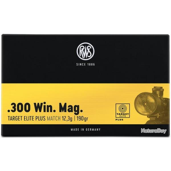 Munitions RWS 300 Win. Mag. Target Elite Plus Scorion 12.3g 190gr x2 boites